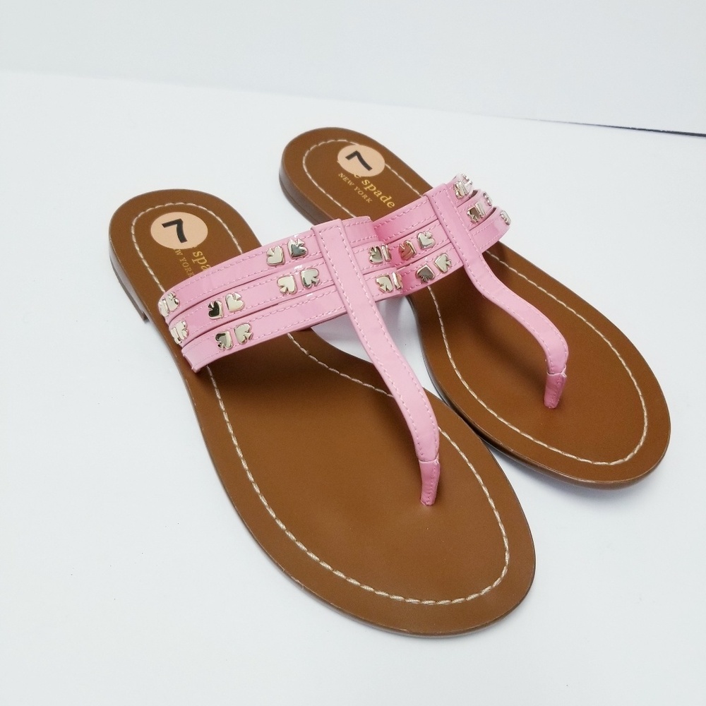 SOLD Kate Spade Carol Pink Flat Sandals - Picture 3 of 8